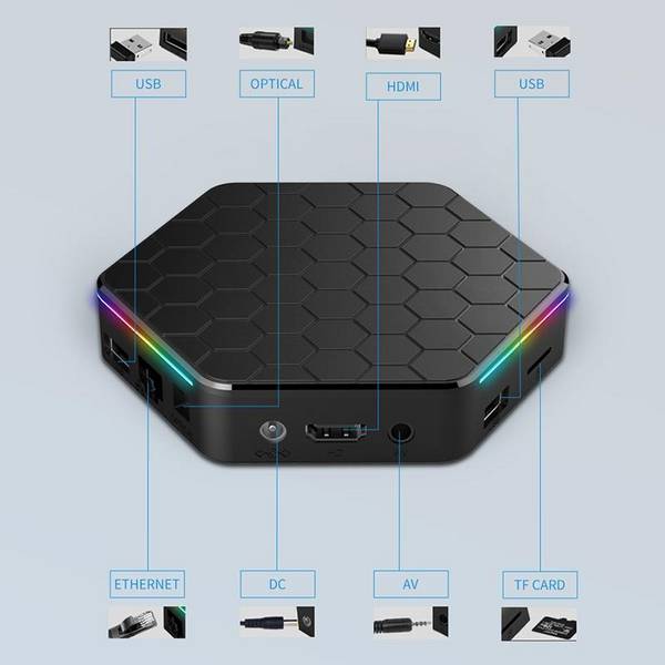 Box Android TV 8K WiFi6 4GB+32GB Contrôle à Distance YONIS