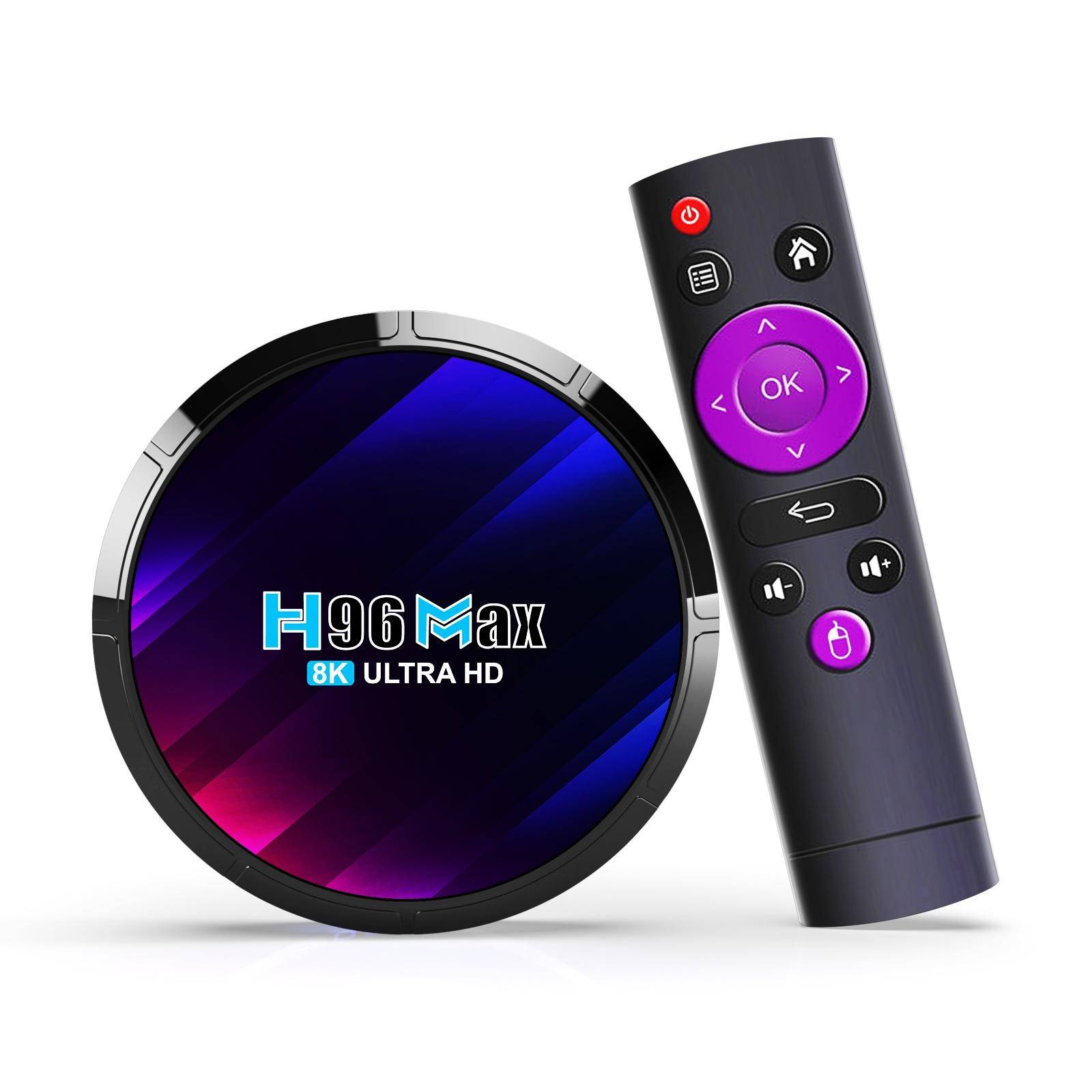Box Android TV 8K UHD Smart Media Player Quad-Core 2GB 16GB Wi-Fi Bluetooth - Noir - Yonis-0