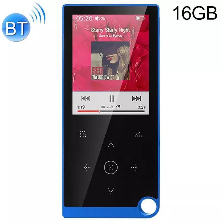 Lecteur MP4 Bluetooth Écran Tactile 2.4 Pouces 16GB Audio Vidéo Haute Qualité Bleu YONIS-0