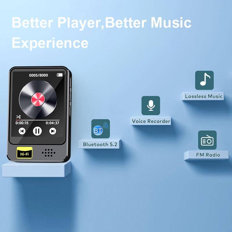 Lecteur MP3 Bluetooth 64GB Radio E-Book Écran Couleur Longue Autonomie - Yonis-1