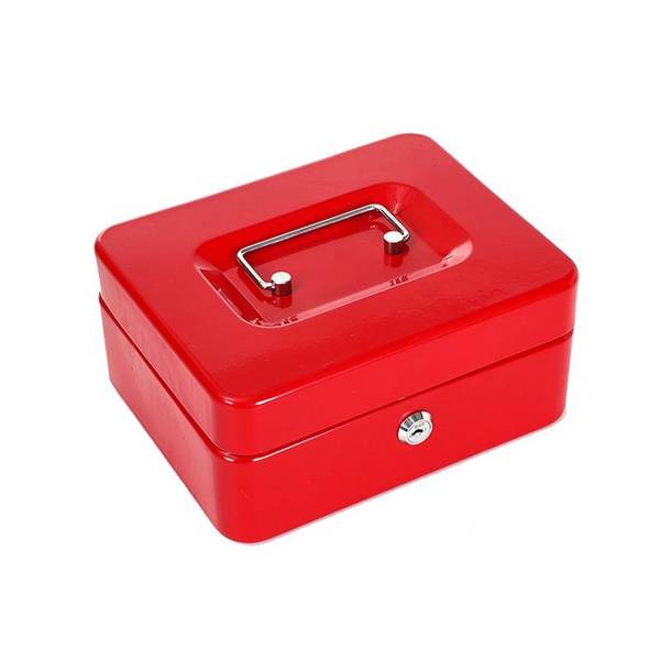 Tirelire Coffre-Fort Portable Ignifuge En Métal Avec Clé Pour Maison Rouge YONIS