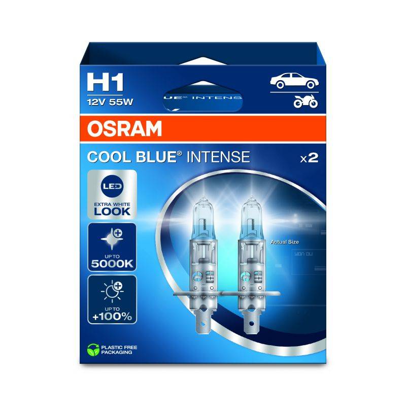 Kit 2 ampoules halogène Osram COOL BLUE® INTENSE NextGen H1 12V 64150CBN-2HB-0