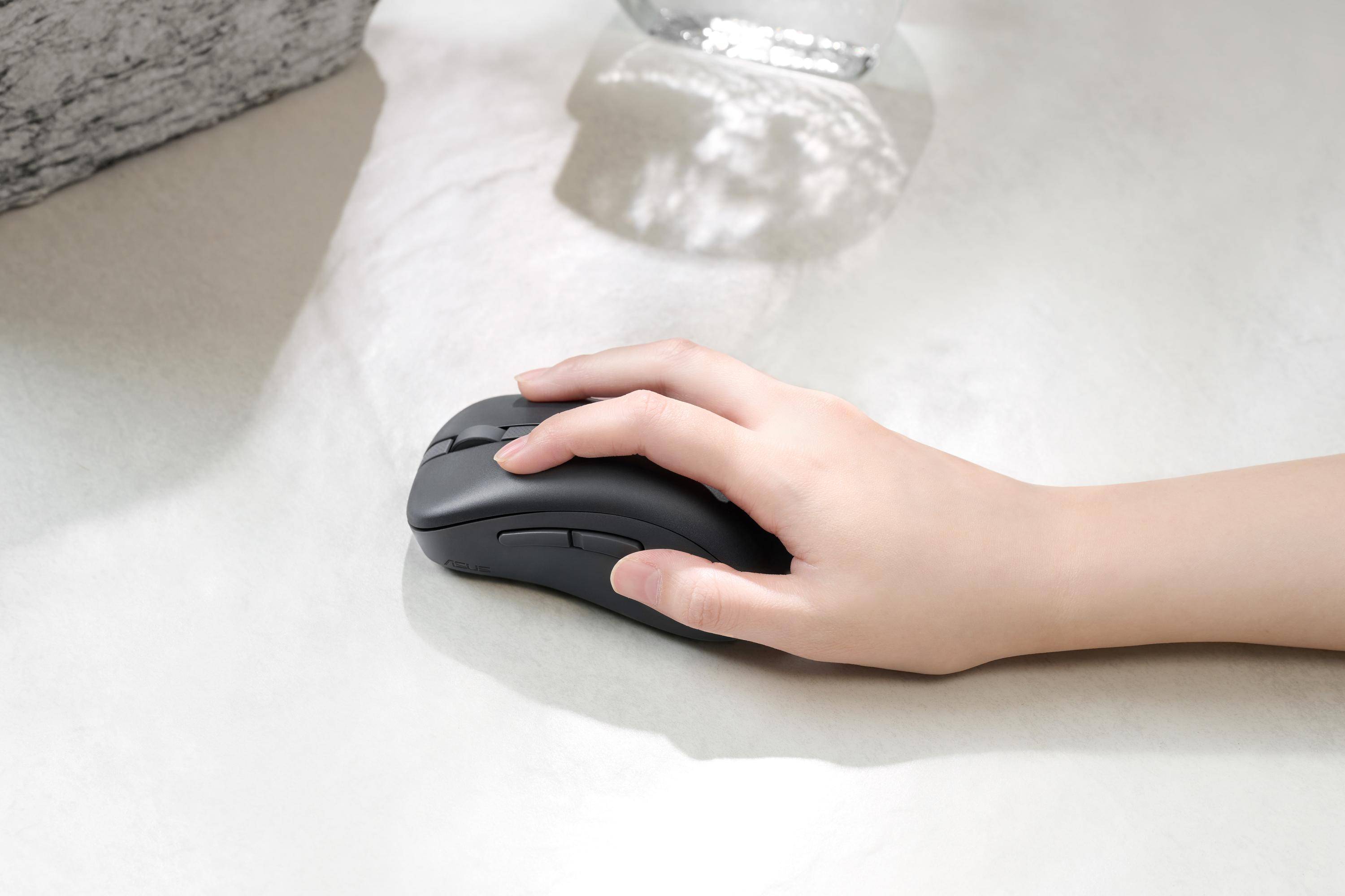ASUS Wireless Mouse MD102, Droitier, Optique, RF sans fil + Bluetooth, 1600 DPI, Gris-0