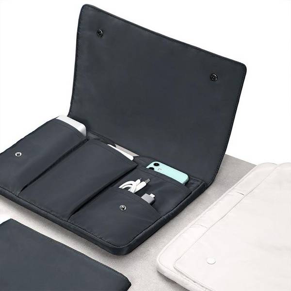 Sacoche Ordinateur Portable Imperméable Antichoc 13 Pouces Nylon Blanc YONIS