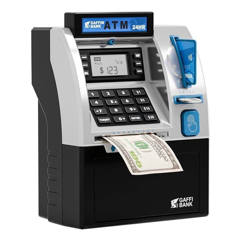 Tirelire Enfant ATM Intelligente Avec Carte Et Code Pour Économies Amusantes Noir YONIS-0
