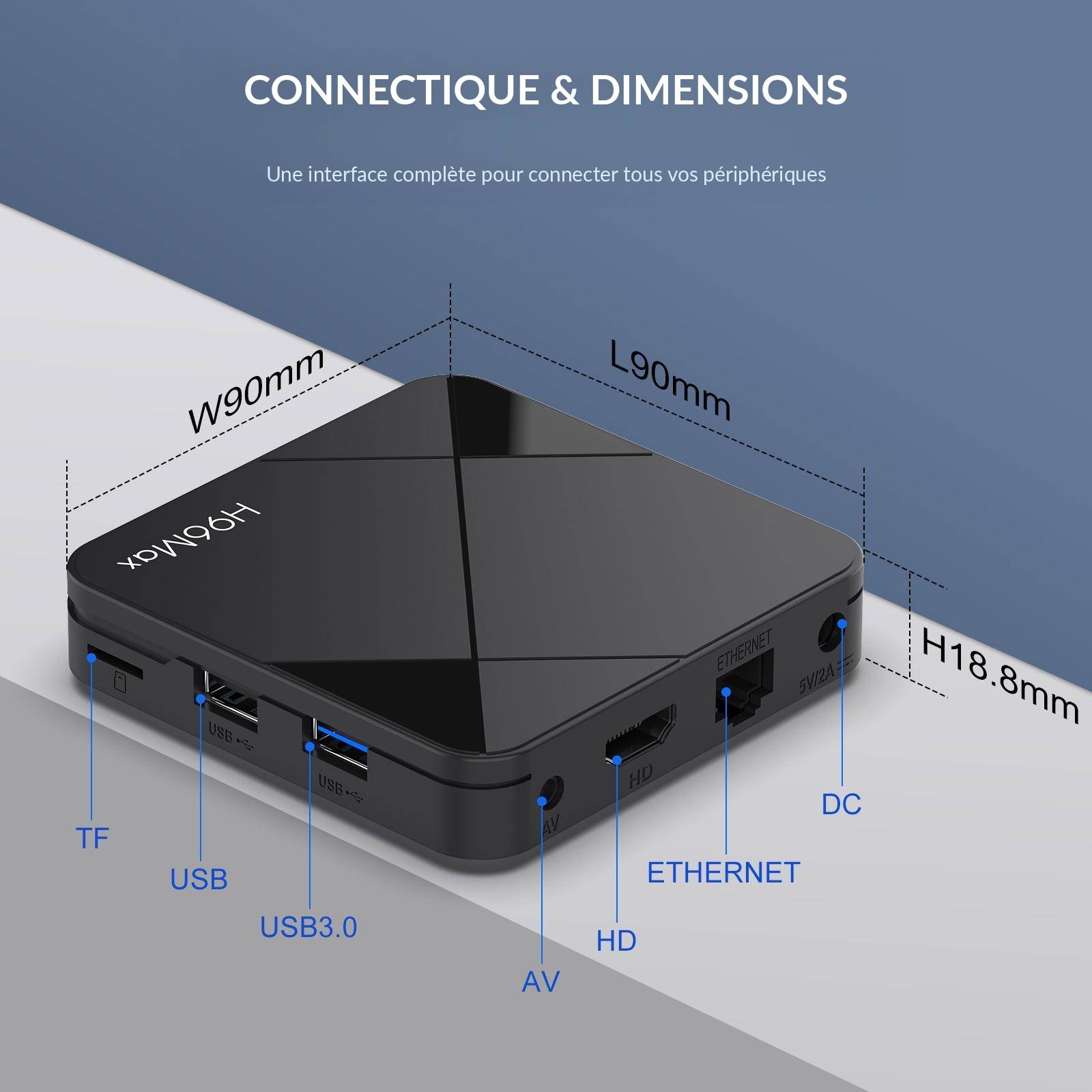 Box Android TV 4K UHD Avec Télécommande Et Android 14 Puissant Quad-Core - Noir - Yonis-1