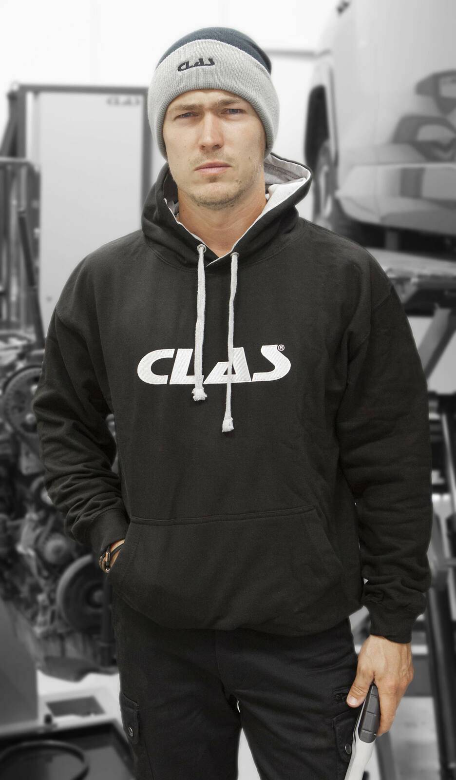 Sweat shirt bicolore (s)Sweat shirt bicolore à capuche (taille S) 80% coton peigné / 20% polyester - AP 5200 - CLAS Equi-0