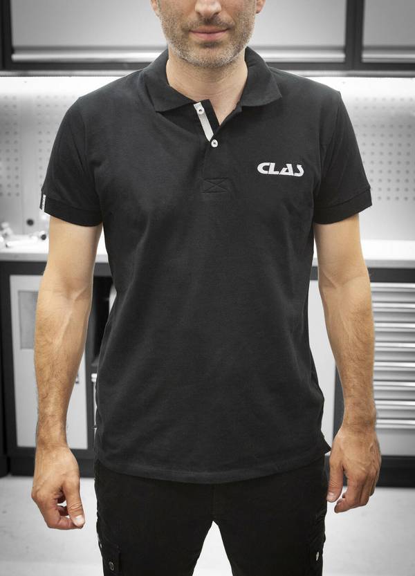 Polo noir pique (s)Polo à manches courtes à maille piquée (taille S) 100% coton ringspun Noir - AP 5300 - CLAS Equipemen
