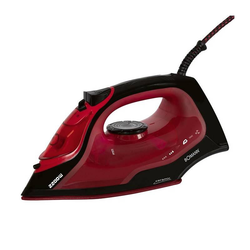 Fer à repasser vapeur avec 7 fonctions 2200W Bomann DB 6035 CB Noir/Rouge-0
