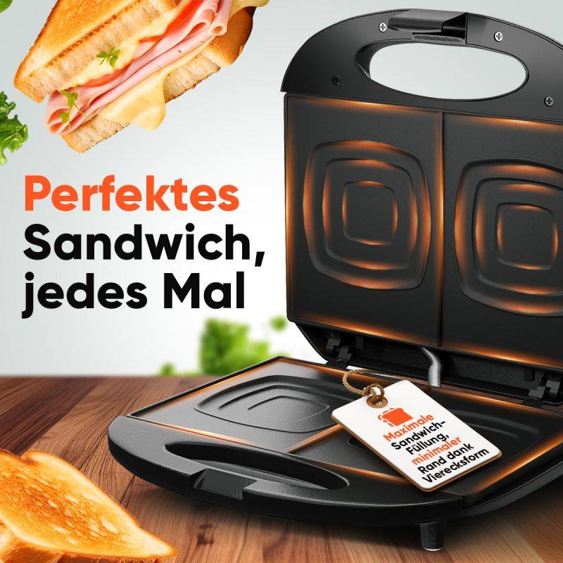 Appareil à Sandwich / Croque-monsieur Noir Bomann ST6074CB-Noir-2