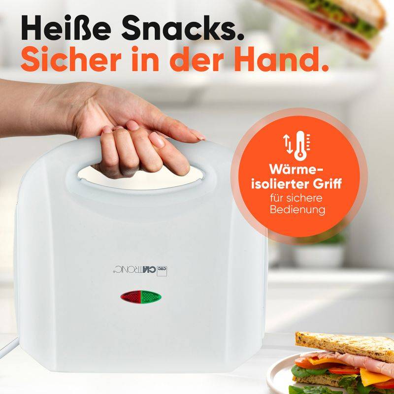 Appareil à Sandwich / Croque-monsieur Blanc Clatronic ST3813-Blanc-3