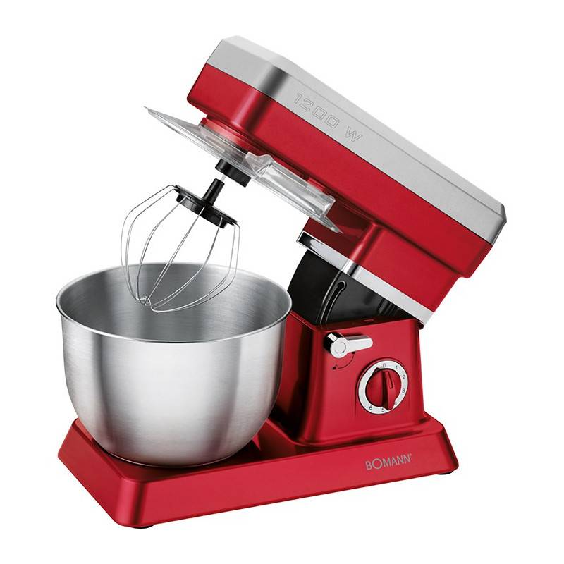 Robot Petrin Multifonction 6.3L 1200W Bomann KM 398 CB Rouge-1