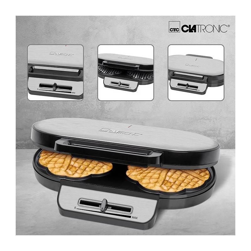 Gaufrier 2 plaques Caltronic WA 3745 Noir-2