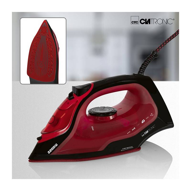 Fer à repasser vapeur avec 7 fonctions 2200W Clatronic DB 3752 Noir/rouge-3