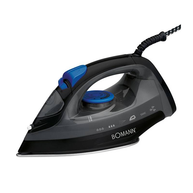 Fer à repasser à vapeur avec 7 fonctions 1800W Bomann DB 6003 CB Noir/Bleu-0