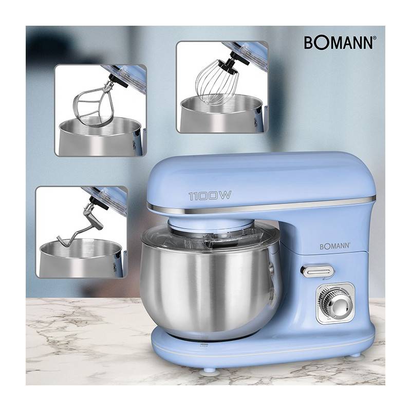 Robot pétrin multifonction 5L 1100W Bomann KM 6030 CB Bleu-1