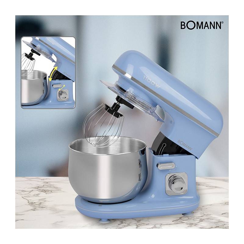Robot pétrin multifonction 5L 1100W Bomann KM 6030 CB Bleu-3