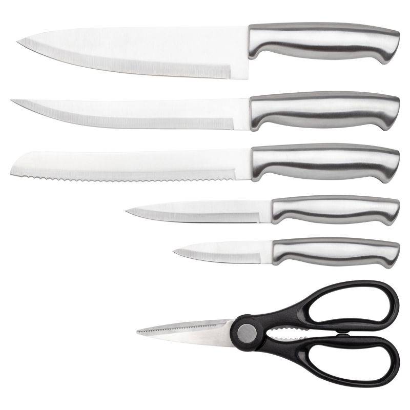 Set de couteaux avec support 7 pièces blanc Classbach C-MBS4018-Blanc-1