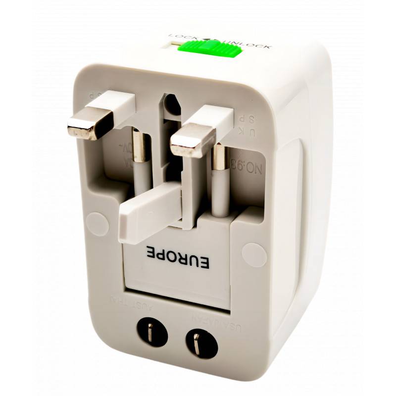 Konrow 931 - Adaptateur Universel (EU / US / UK / AU, Blanc) - Emballage Original-3