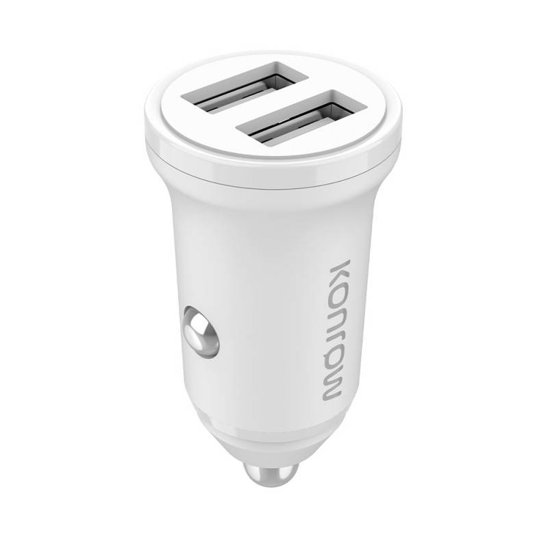Konrow KCC12AAW - Adaptateur Allume-cigare 2 Ports USB A - Charge rapide 12W, Blanc (Compatible, Blister)-3