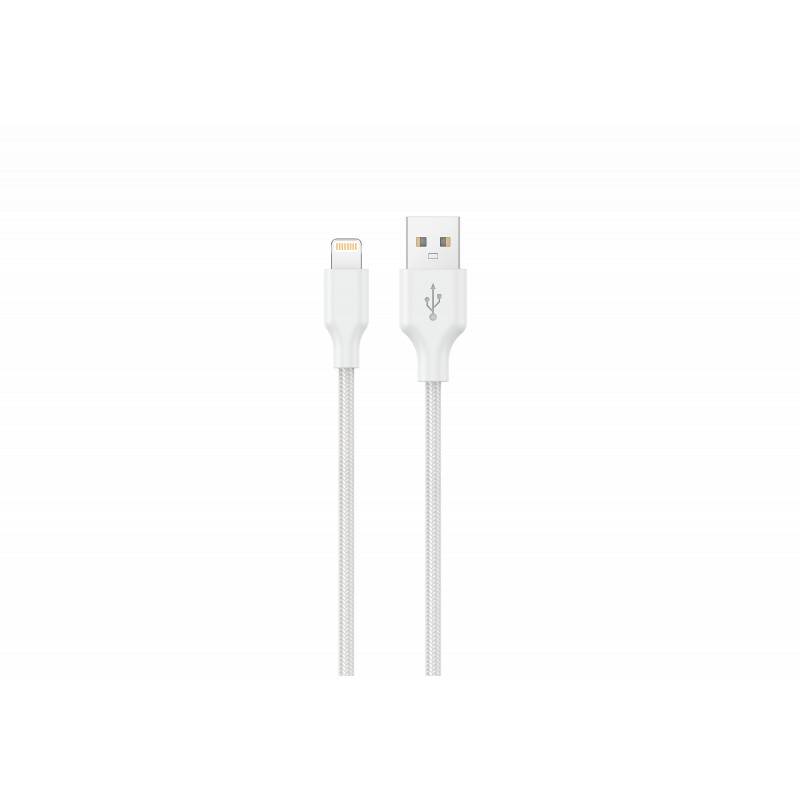 Konrow KCATLNW1 - Câble USB Lightning vers Type A (1m, Nylon, Blanc) - Emballage Original-1