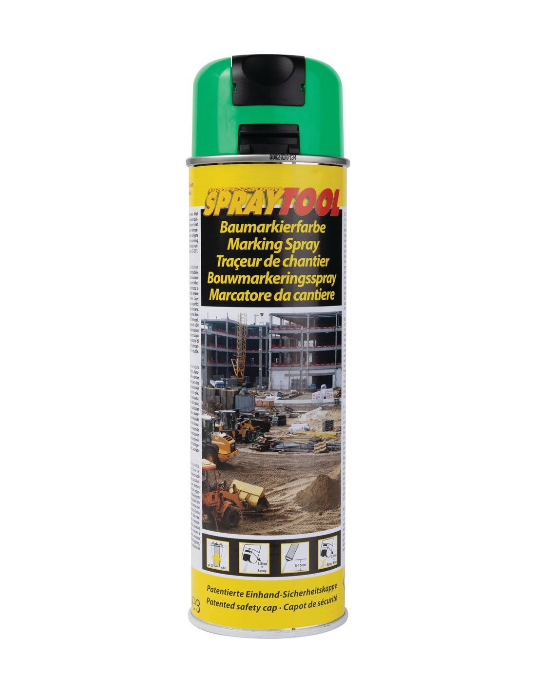 Traceur Spray Vert Fluo Marquage Fluorescent Longue Durée - Motip-0