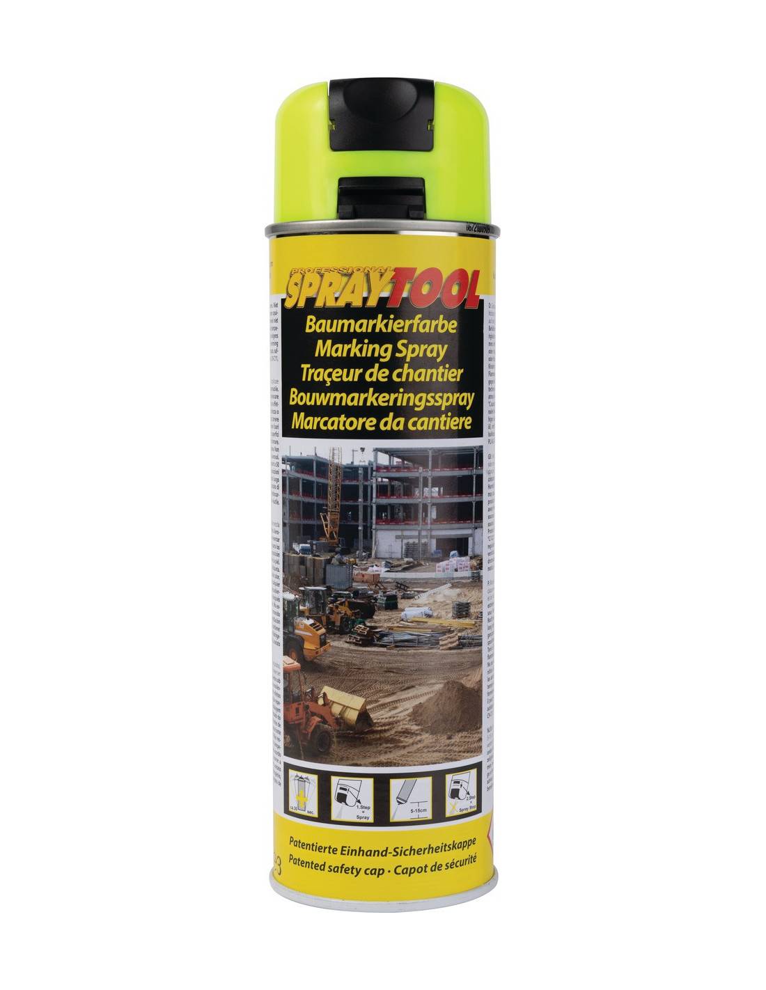 Traceur Spray Jaune Fluo Peinture De Marquage Haute Visibilité - Motip-0