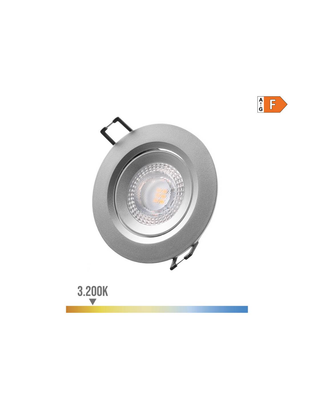 Downlight Led Rond Chrome éclairage Encastré Chaud Et Design - Edm-0