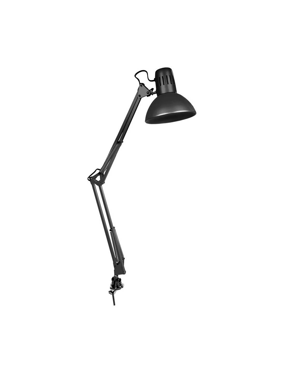 Lampe Architecte Melbourne Noire Pince De Fixation, E27, 60w - Edm-0
