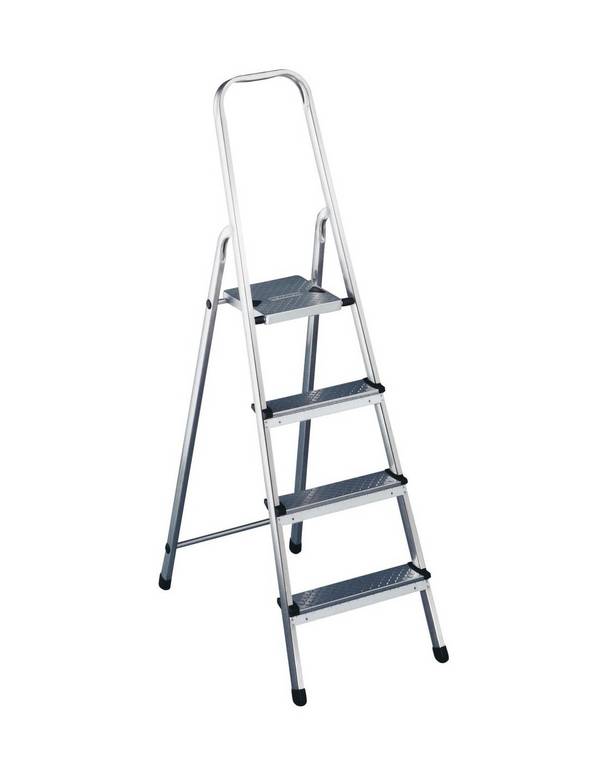 Escabeau Alu 4 Marches Hailo Léger, Stable Et Compact - Hailo