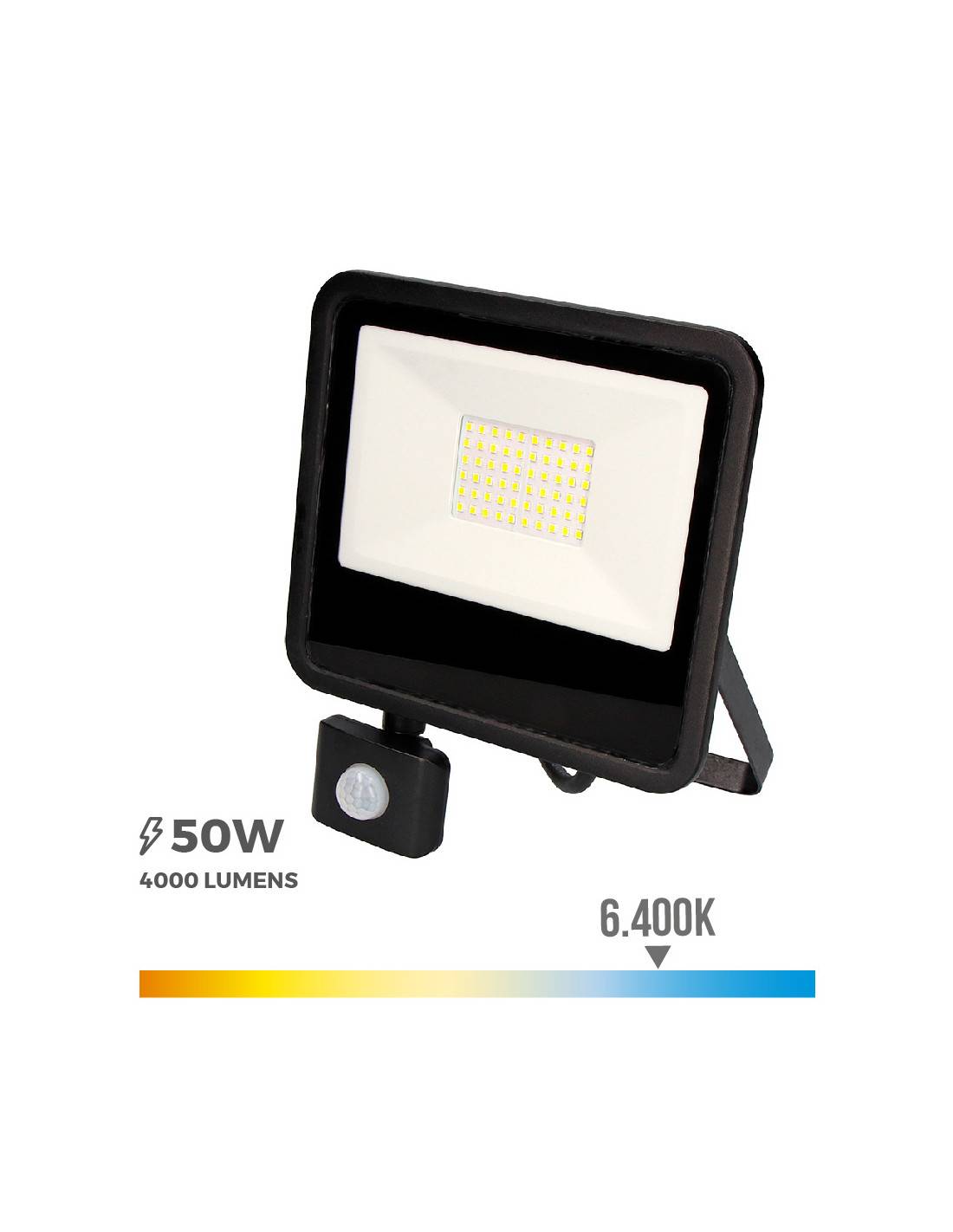 Projecteur Led 50w Capteur Présence éclairage Puissant Avec Détection De Mouvement - Edm-0