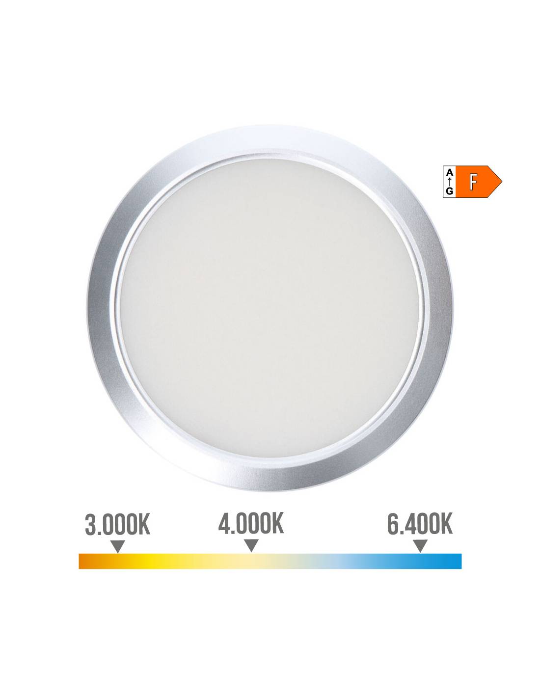 Downlight Led Réglable Chrome Luminosité 2050lm, Installation 2-en-1 - Edm-0
