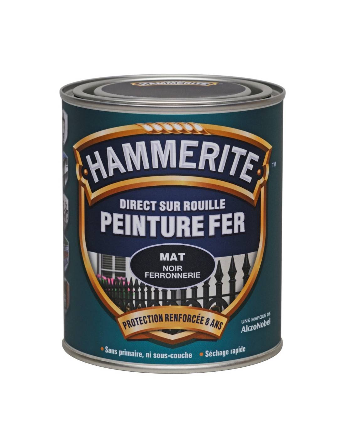 Peinture Fer Satinée Noir 0.75 Litre - Hammerite-0