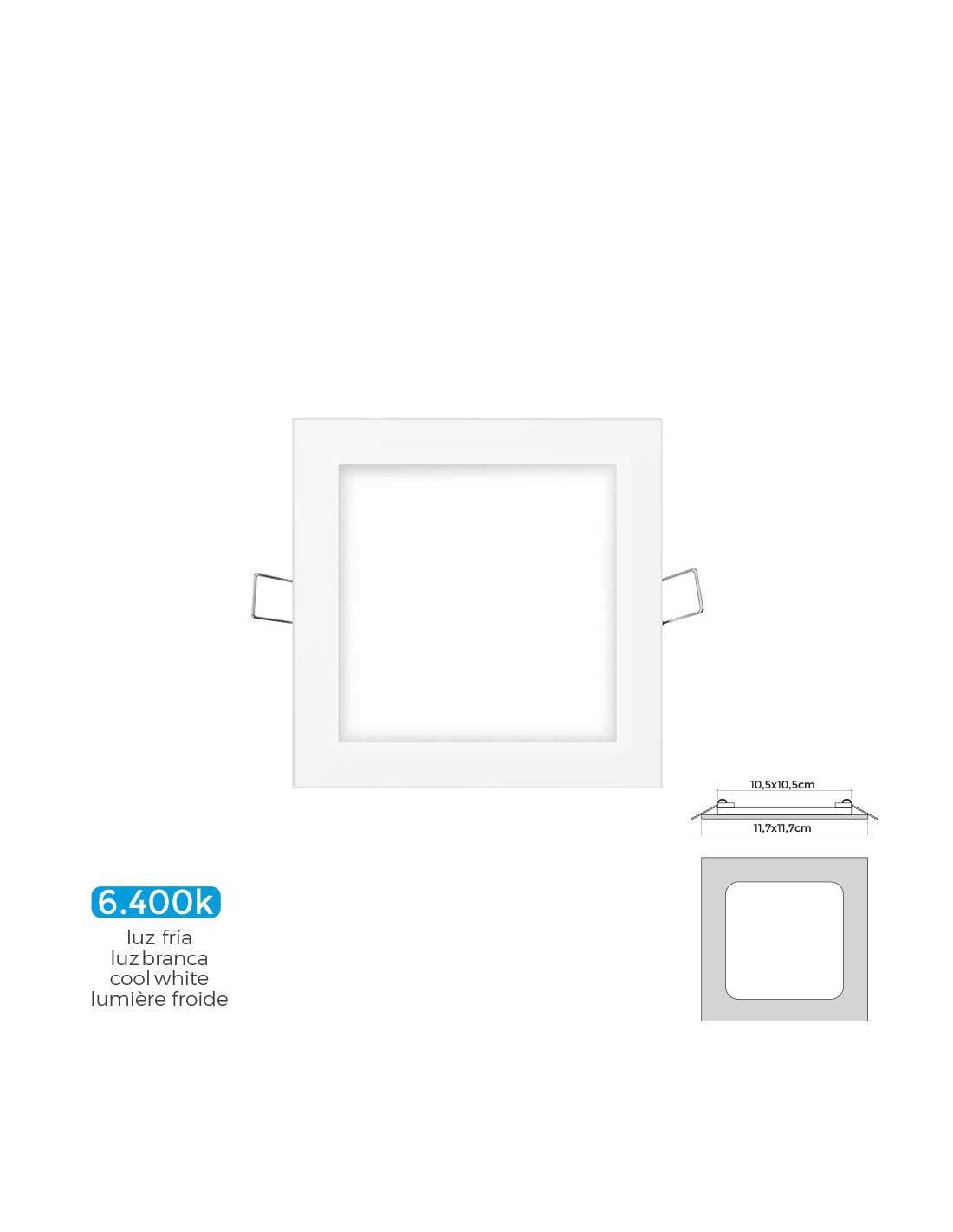 Mini Downlight Led Carré 6w éclairage Led Froid Et Moderne - Edm-2