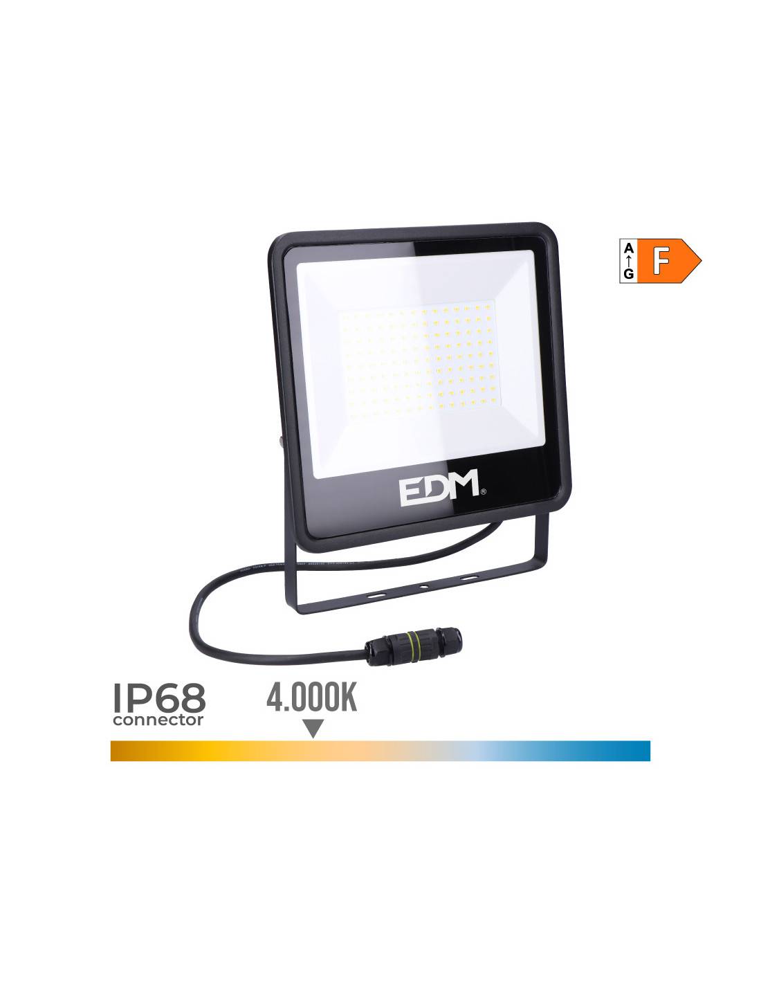 Projecteur Led 100w Black Séries éclairage Puissant Lumière Du Jour - Edm-2