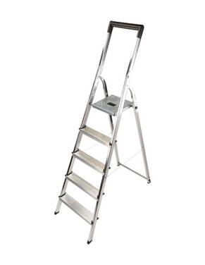 Escabeau Alu 5 Marches Basic Léger, Stable Et Compact - Hailo
