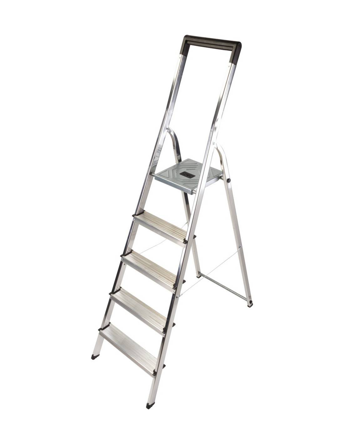 Escabeau Alu 5 Marches Basic Léger, Stable Et Compact - Hailo-0