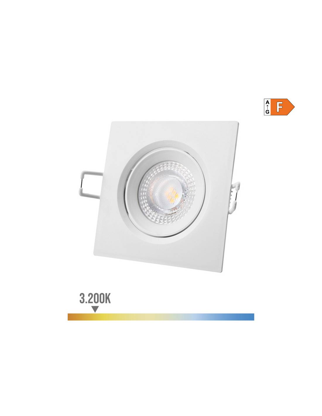 Downlight Led Carré 5w Chaud Edm éclairage Led Encastré Carré, Lumière Chaude Et Design Discret. - Edm-2
