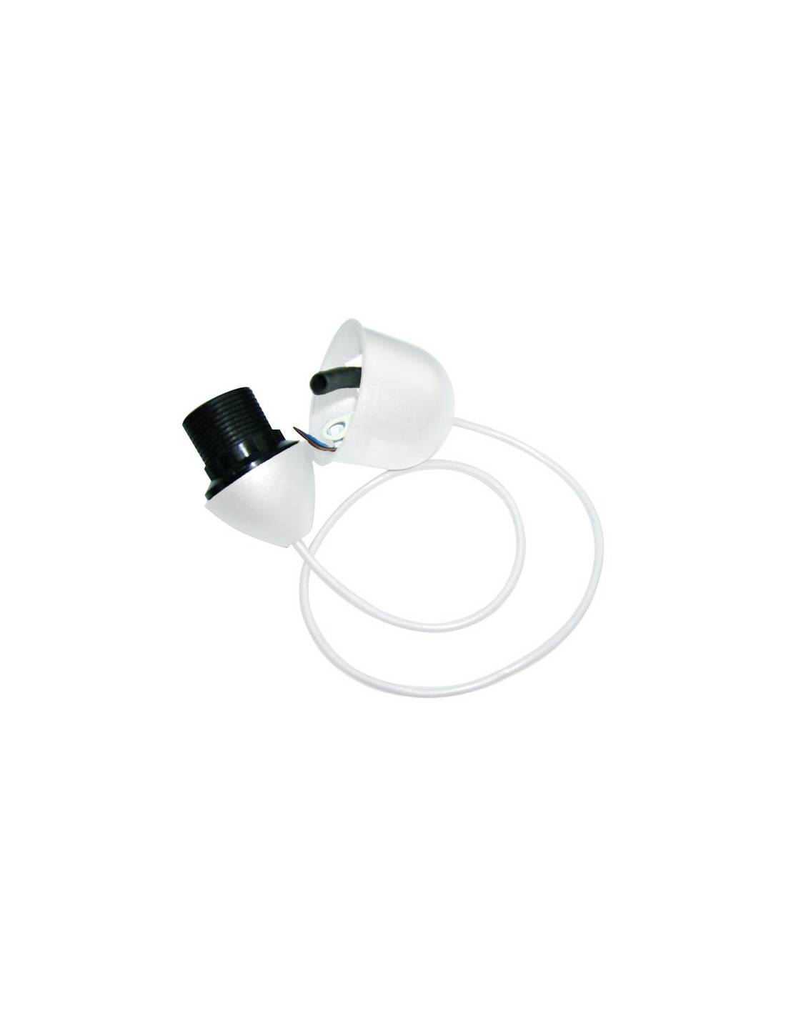 Monture/suspension Plastique E27 60cm Blanc - Electraline-0