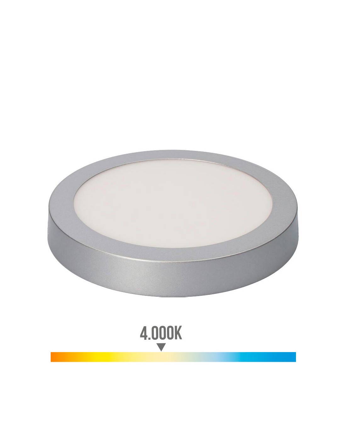Downlight Led Rond Chrome éclairage Led 20w, 1500lm, 4000k Lumière Du Jour, Finition Chrome - Edm-2