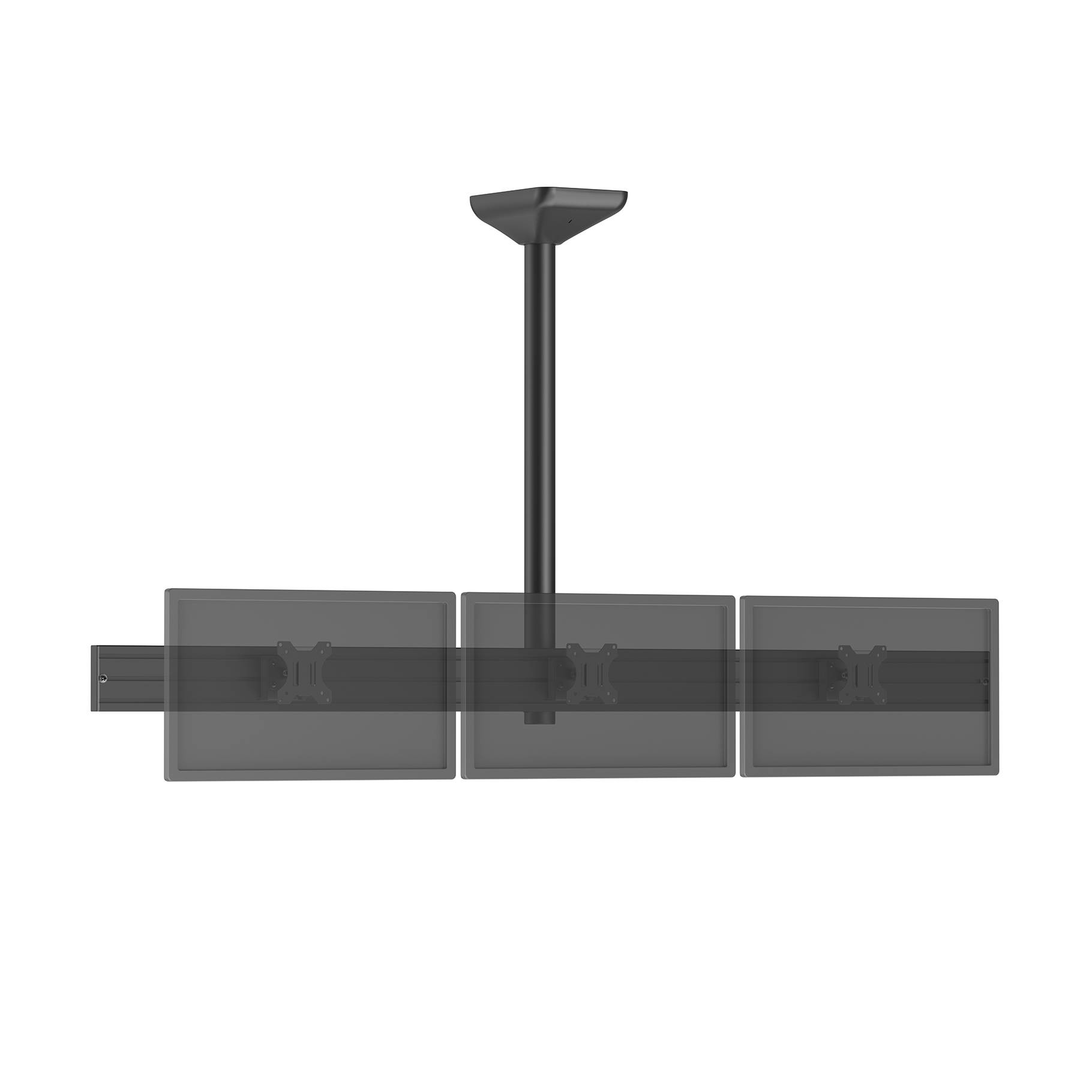 Support TV plafond menu board 3 écrans 32'' - Hauteur 100 cm noir-0