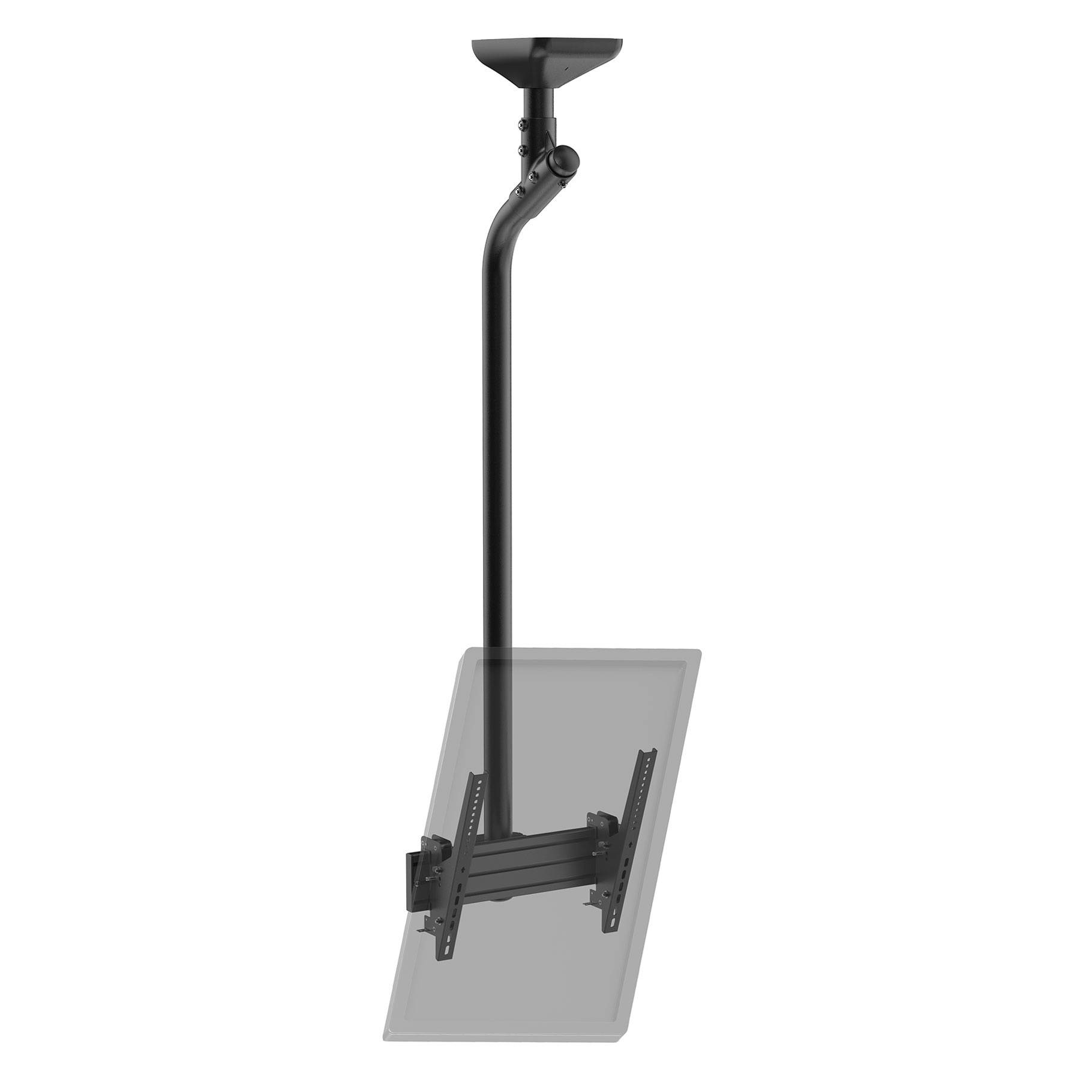 Support TV plafond inclinable 1 écran portrait 43''- 75'' Hauteur 175cm noir-0