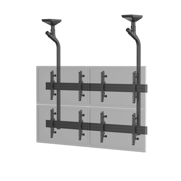 Support TV plafond mur d'images 4 écrans 45''- 55'' noir