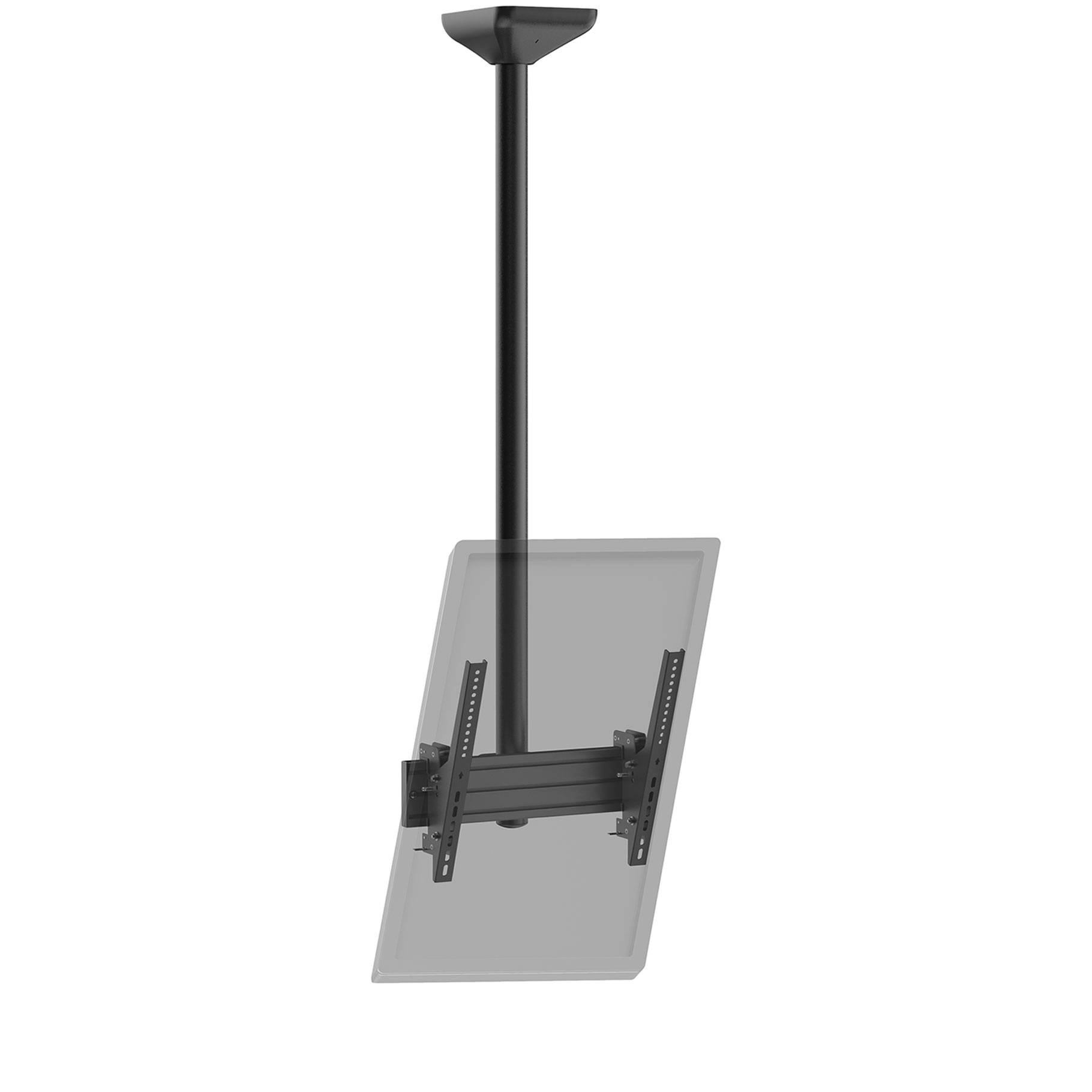 Support TV plafond inclinable 1 écran portrait 43''- 75'' Hauteur 150cm noir-0