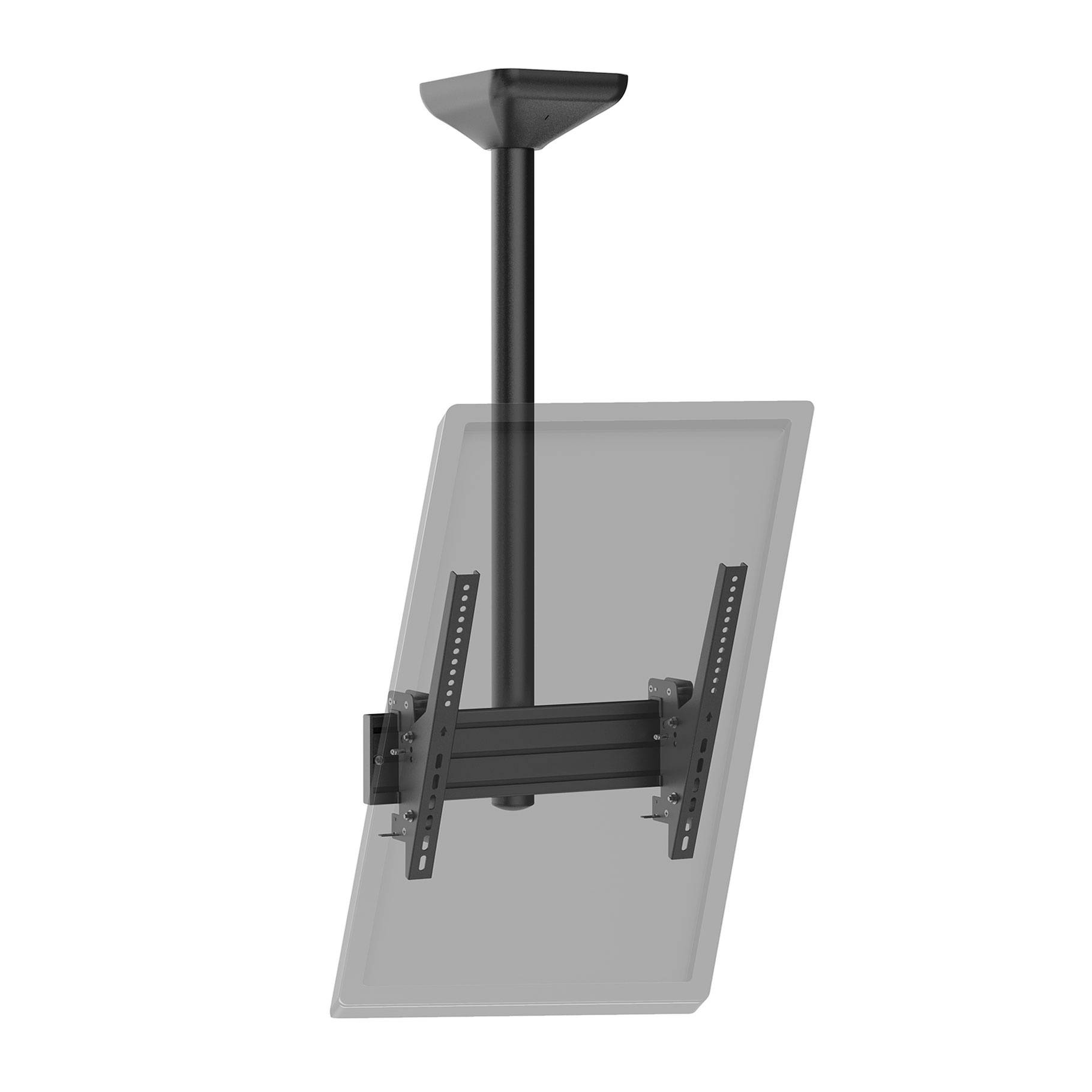 Support TV plafond inclinable 1 écran portrait 43''- 75'' Hauteur 100cm noir-0