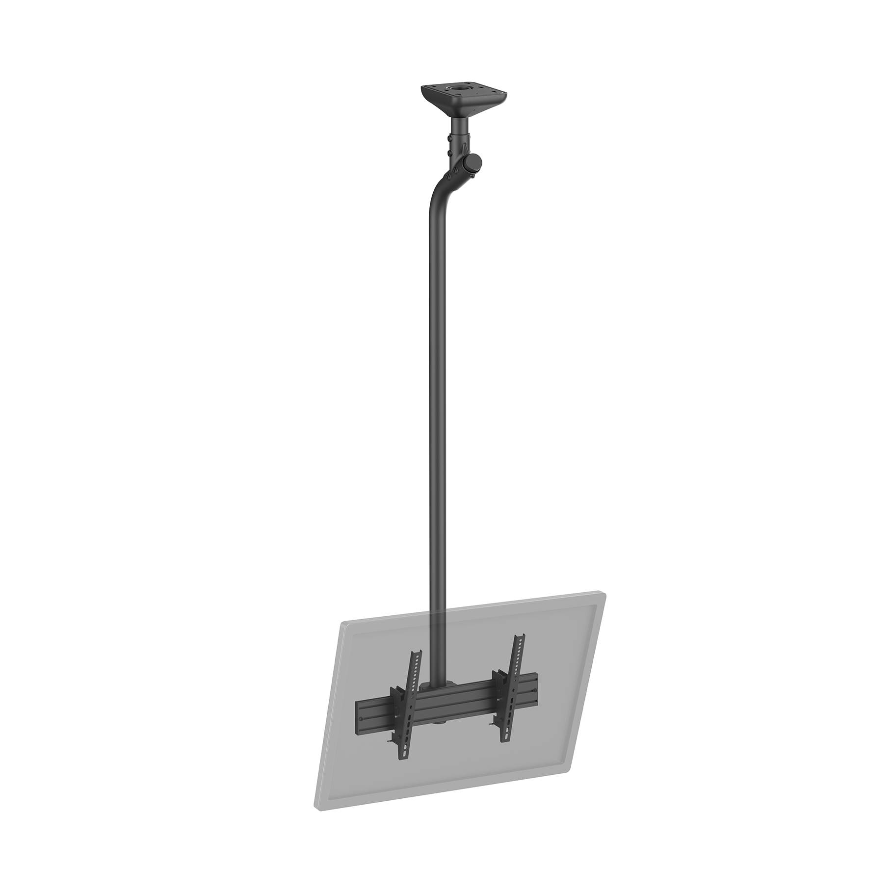 Support TV plafond inclinable 1 écran 43''- 75'' Hauteur 225cm noir-0