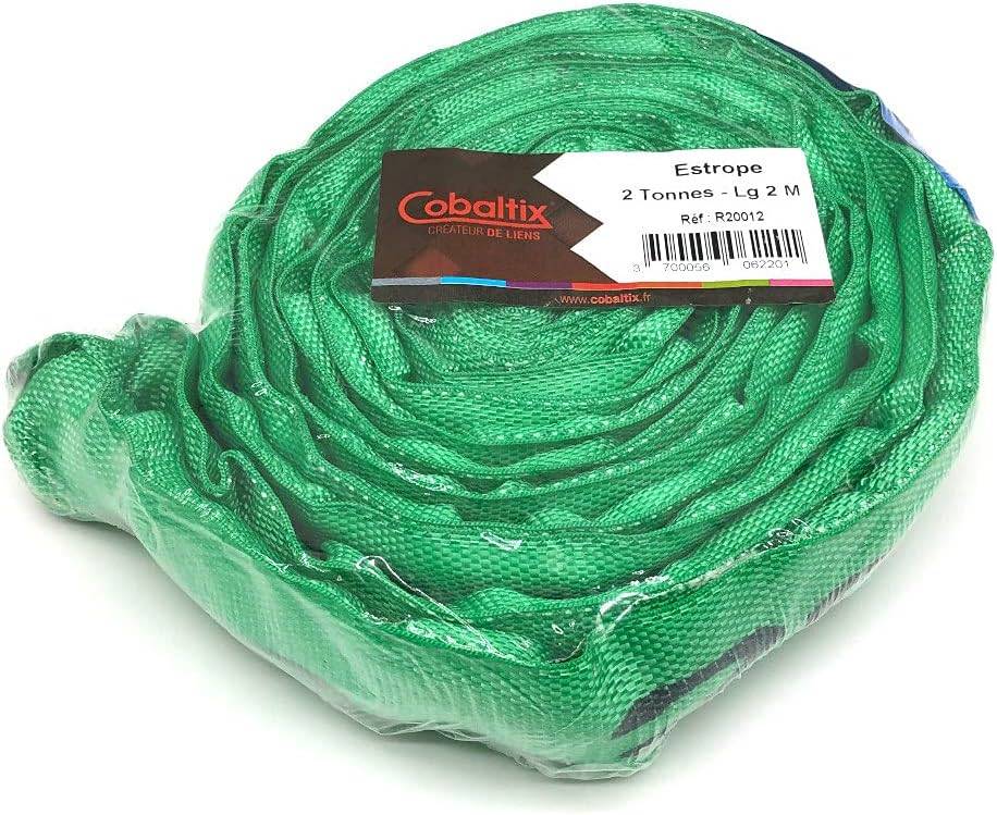 Estrope synthétique à haute résistance - COBALTIX CMU : 2 000 Kg - Lg 1m - VERT- Réf : R20011-1
