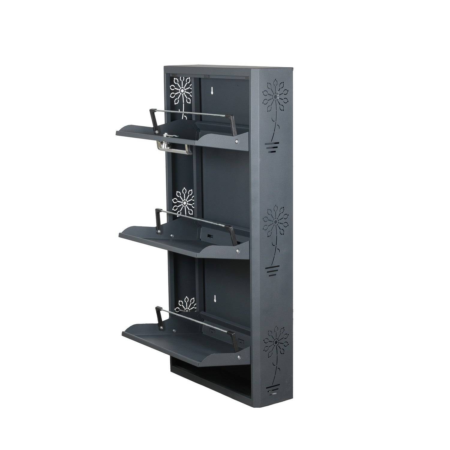 Meuble Range Chaussures avec Serrure de Verrouillage en Métal - Montage Intérieur ou Extérieur - Capacité de 6 à 12 Pair-4