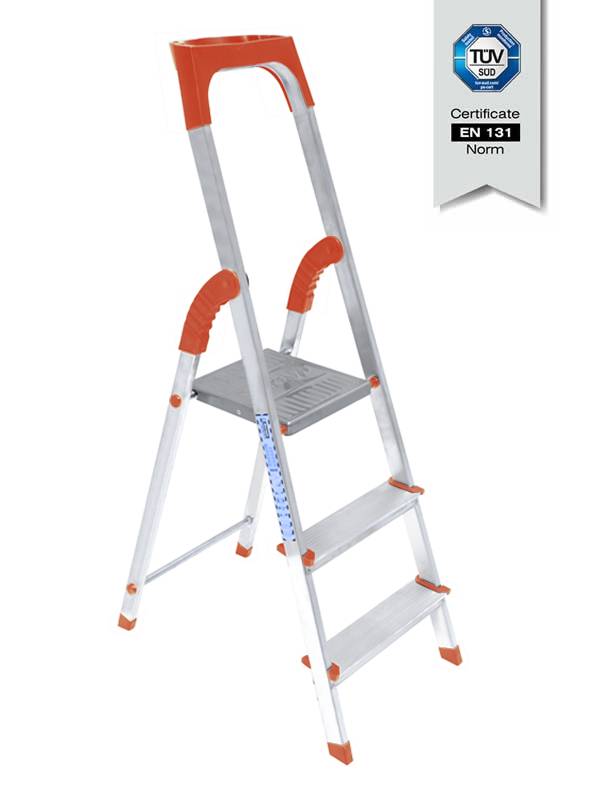 Escabeau professionnel en aluminium, avec rangement d'outils - certifié normes EN131 - SARAYLI 3 marches SARAYLI 150-2