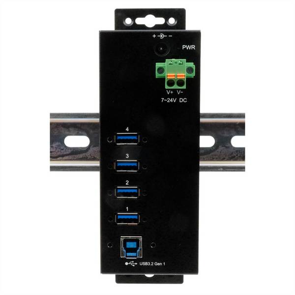 Exsys EXSYS - USB 3.2 Gen 1 Hub 4-Port extern managed inkl.Kabel - Kabel Hub USB noir
